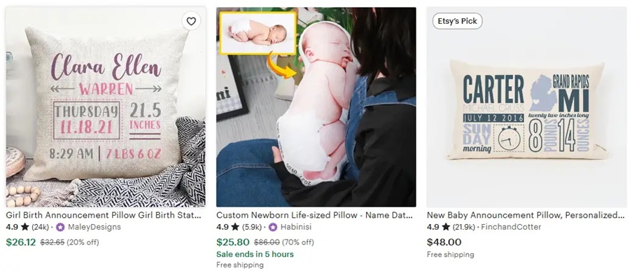 热门定制抱枕的设计主题之婴儿纪念品枕头