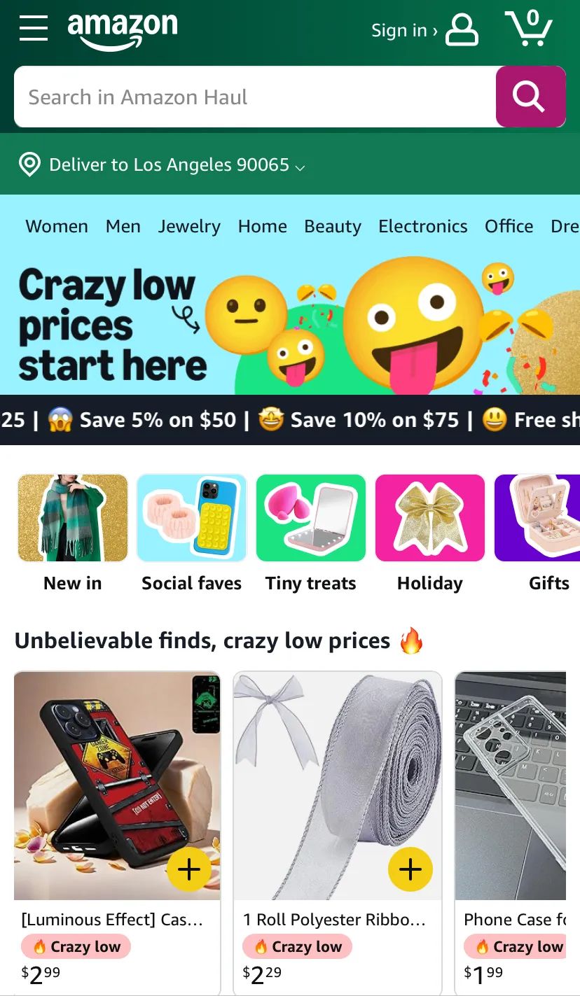 Amazon Haul平台上线
